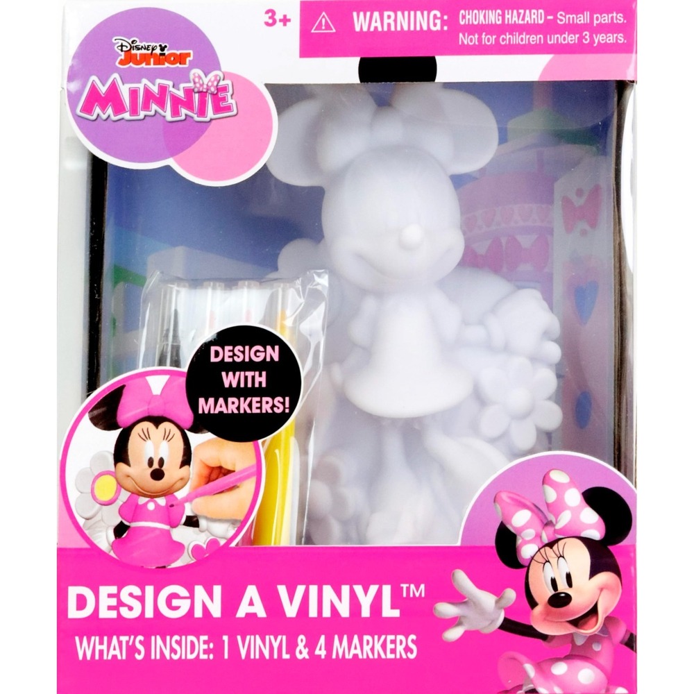 Disney Junior Minnie Mouse Design a Vinyl Party Activity Kit with Markers - New